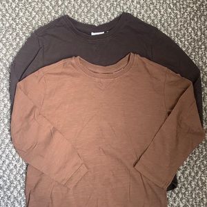 Set of 2 brown long sleeve Zara shirts boys 4/5